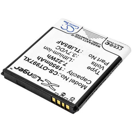 Battery For Alcatel Ot-997, Ot-997d, One Touch 997 3.7v, 1950mah - 7.22wh Hotspot Cameron Sino Technology Limited   