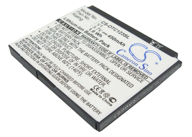 Battery For Alcatel Ot-c123, Ot-c123a 3.7v, 450mah - 1.67wh Mobile, SmartPhone Cameron Sino Technology Limited   