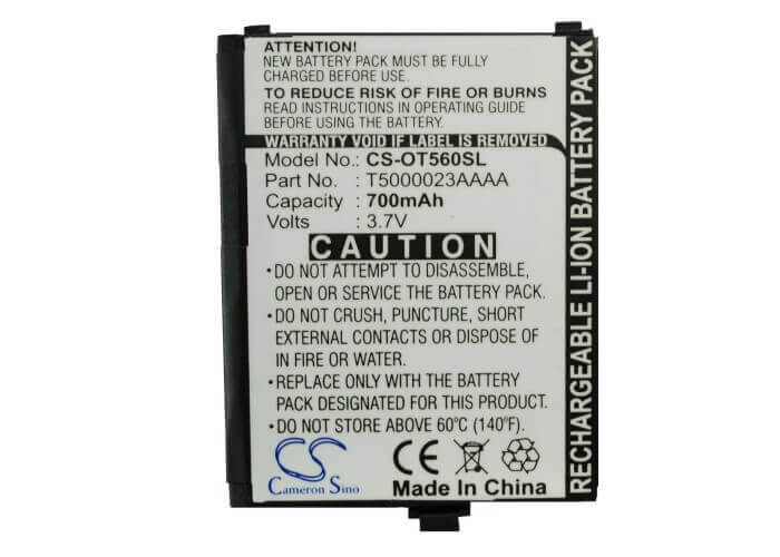 Battery For Alcatel Ot-c550, Ot-c560, Ot-c550a 3.7v, 700mah - 2.59wh Mobile, SmartPhone Cameron Sino Technology Limited   