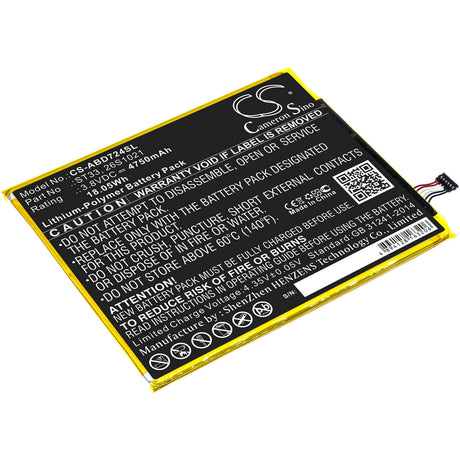 Battery For Amazon, K72ll3, K72ll4, Kindle 3.8v, 4750mah - 18.05wh Tablet Cameron Sino Technology Limited   