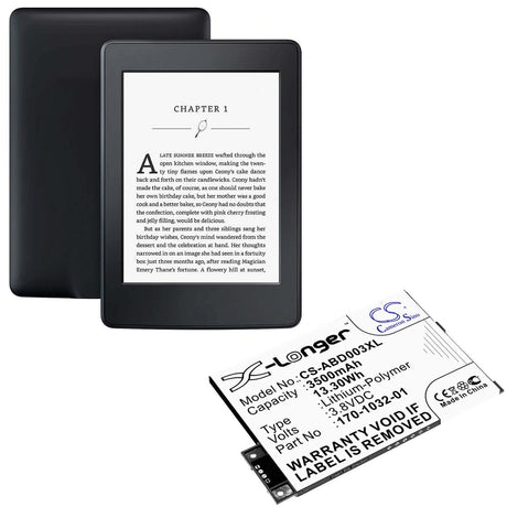 Battery For Amazon, Kindle 3, Kindle 3 Wi-fi, Kindle 3g 3.7v, 3500mah - 9.62wh E-book, E-reader Cameron Sino Technology Limited   