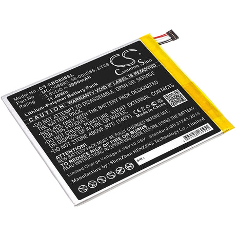 Battery For Amazon, Kindle Fire 2019 9th Generatio, Kindle Fire M8s26g 3.8v, 3000mah - 11.40wh Tablet Cameron Sino Technology Limited   