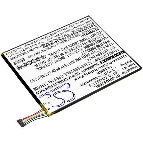 Battery For Amazon Kindle Fire Hd 10, Kindle Fire Hd 10.1, Sr87cv 3.7v, 3800mah 14.06wh - 14.06wh Tablet Cameron Sino Technology Limited   