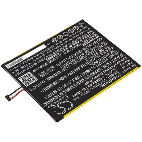 Battery For Amazon, Kindle Fire Hd 10.1, Kindle Fire Hd 10.1 7th 3.8v, 6200mah - 23.56wh Tablet Cameron Sino Technology Limited   