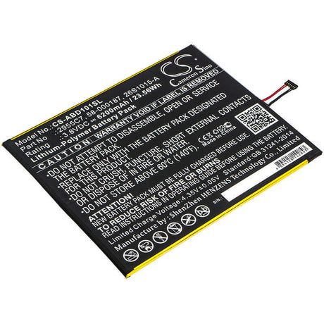 Battery For Amazon, Kindle Fire Hd 10.1, Kindle Fire Hd 10.1 7th 3.8v, 6200mah - 23.56wh Tablet Cameron Sino Technology Limited   