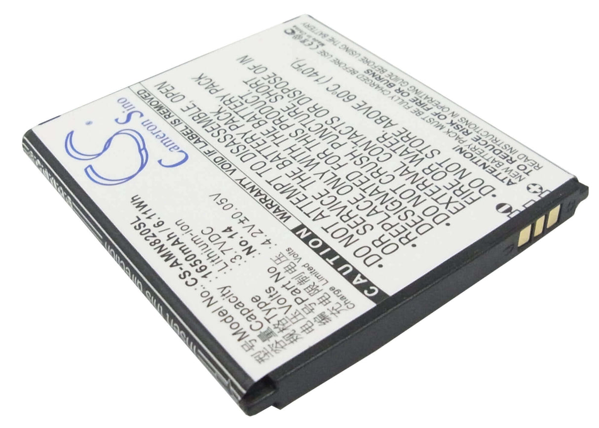 Battery For Amoi N820, N821, N828 3.7v, 1650mah - 6.11wh Mobile, SmartPhone Cameron Sino Technology Limited   