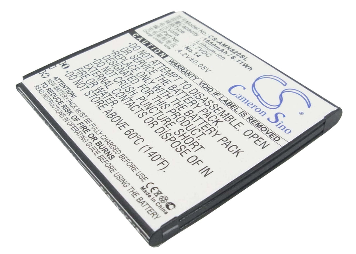 Battery For Amoi N820, N821, N828 3.7v, 1650mah - 6.11wh Mobile, SmartPhone Cameron Sino Technology Limited   