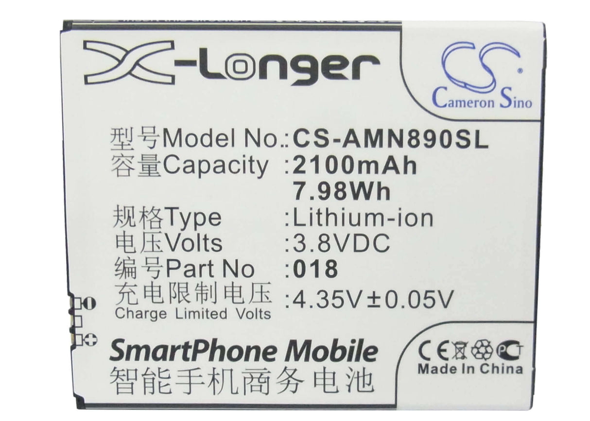 Battery For Amoi N890, A920w 3.8v, 2100mah - 7.98wh Mobile, SmartPhone Cameron Sino Technology Limited   