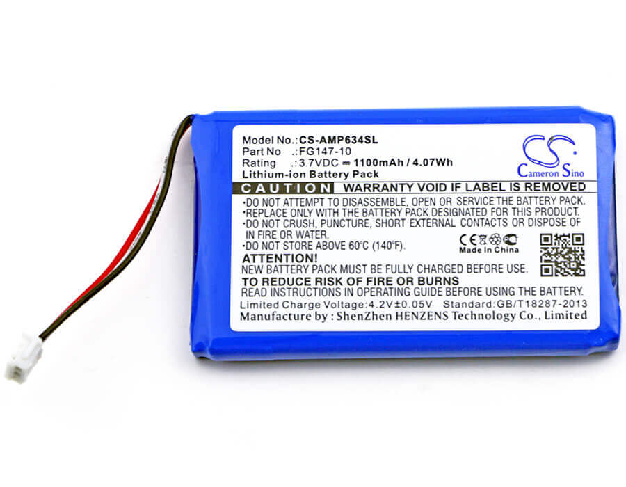 Battery For Amx, Mio Modero Remote Controls, Rs634 3.7v, 1100mah - 4.07wh Remote Control Cameron Sino Technology Limited   