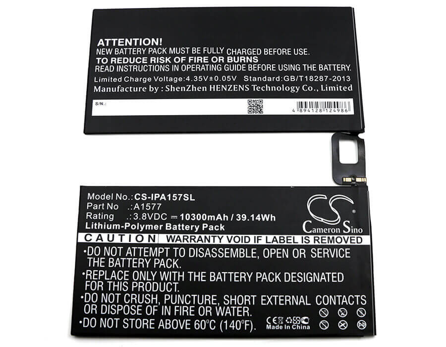 Battery For Apple, A1584, Ipad Pro, Ipad Pro 12.9 3.8v, 10300mah - 39.14wh Tablet Cameron Sino Technology Limited   