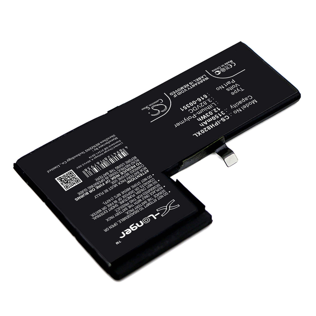 Battery For Apple, Iphone X, Mqa52ll/a, Mqa62ll/a 3.82v, 3150mah - 12.03wh Mobile, SmartPhone Cameron Sino Technology Limited   