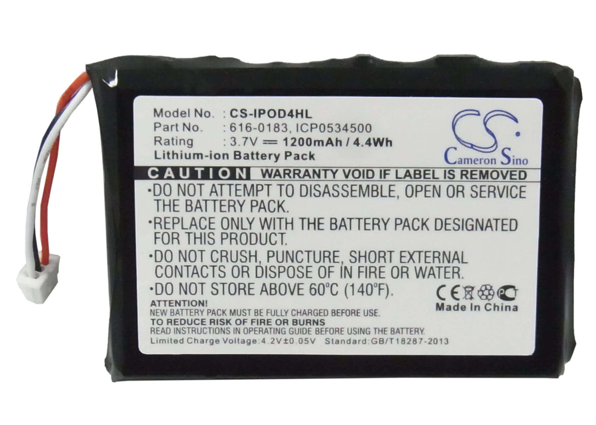 Battery For Apple Ipod 4th Generation, Ipod Photo, Photo 40gb M9585zr/a 3.7v, 1200mah - 4.44wh Media Player Cameron Sino Technology Limited   