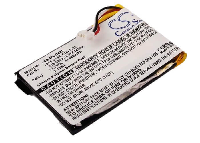 Battery For Apple Ipod 4th Generation, Ipod Photo, Photo 40gb M9585zr/a 3.7v, 900mah - 3.33wh Media Player Cameron Sino Technology Limited   