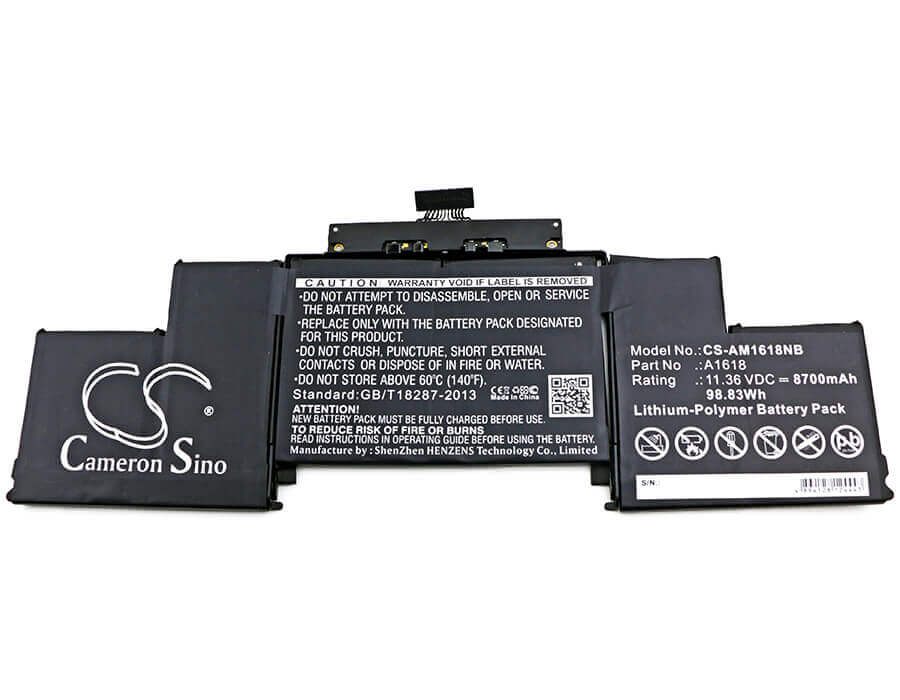 Battery For Apple, Macbook Pro 15" A1398 Retina 2015 11.36v, 8700mah - 98.83wh Batteries for Electronics Cameron Sino Technology Limited   