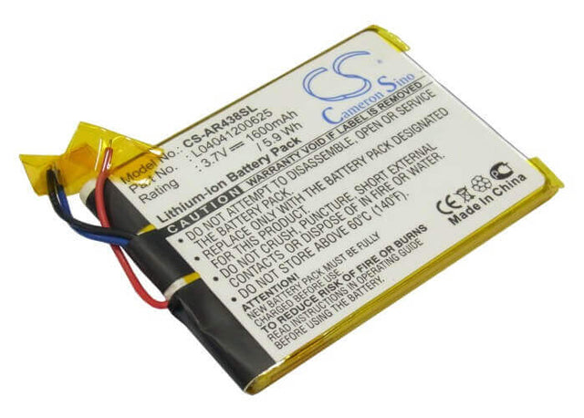 Battery For Archos 43 Internet Tablet, A43it, A43it 8gb 3.7v, 1600mah - 5.92wh Media Player Cameron Sino Technology Limited   