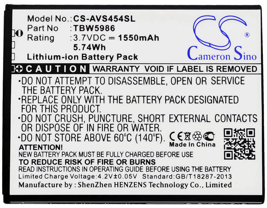 Battery For Archos 45 Helium 4g, 45b Helium 4g, 45 Neon 3.7v, 1550mah - 5.74wh Mobile, SmartPhone Cameron Sino Technology Limited   