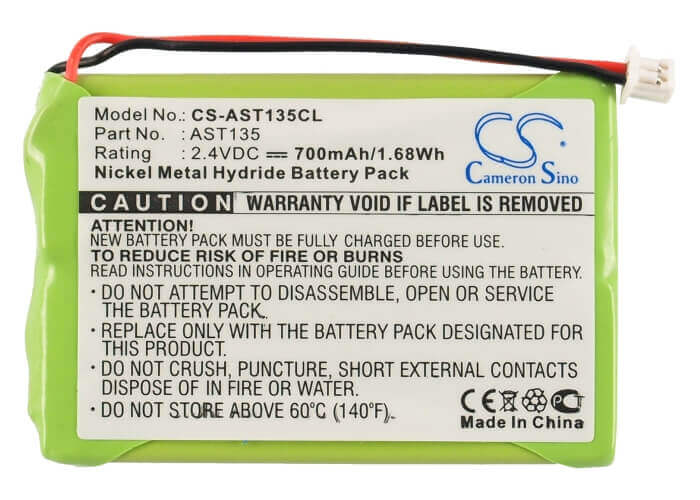 Battery For Ascom, Ascotel Office 135, Ascotel 2.4v, 700mah - 1.68wh Cordless Phone Cameron Sino Technology Limited (Cordless Phone)   