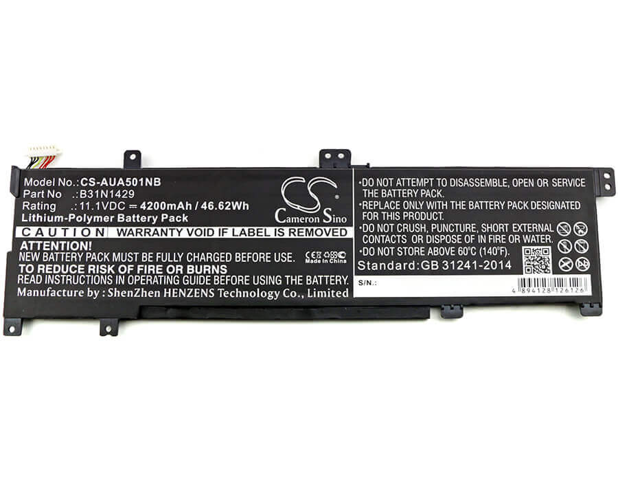 Battery For Asus, A501c1-z1-c10, A501lb5200, A501lx-dm023h 11.1v, 4200mah - 46.62wh Notebook, Laptop Cameron Sino Technology Limited   