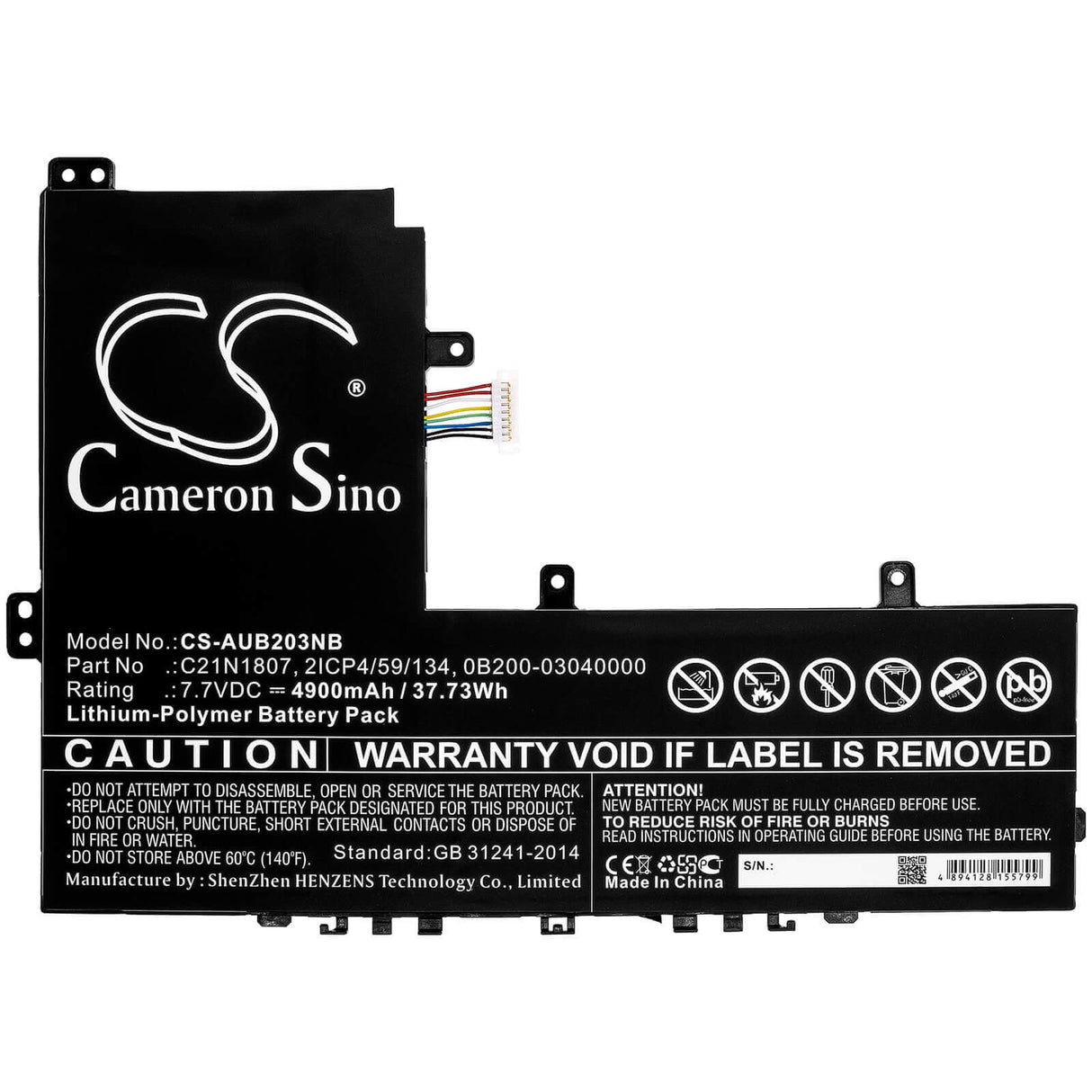 Battery For Asus, C223na, C223na-1a, C223na-1b 7.7v, 4900mah - 37.73wh Notebook, Laptop Cameron Sino Technology Limited   