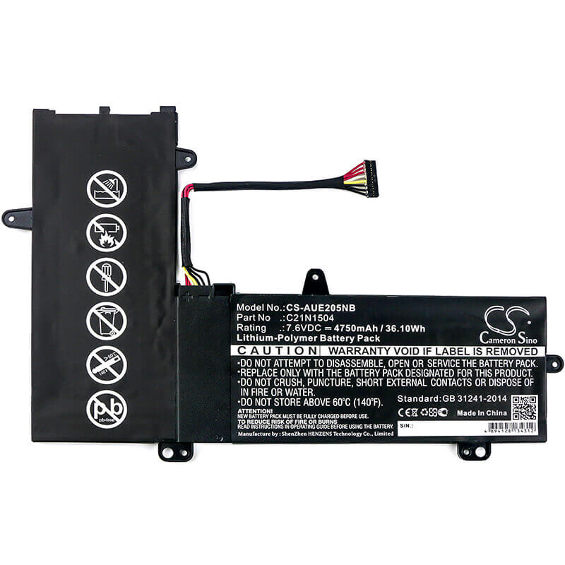 Battery For Asus, E205sa, Tp200sa, Tp200sa3050 7.6v, 4750mah - 36.10wh Notebook, Laptop Cameron Sino Technology Limited   