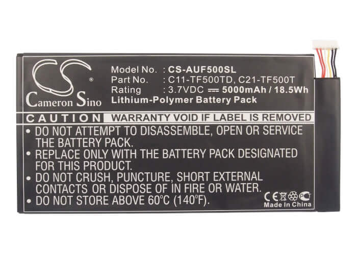 Battery For Asus Ee Pad Tf500, Transformer Pad Tf500, Transformer Pad Tf500d 3.7v, 5000mah - 18.50wh Tablet Cameron Sino Technology Limited   