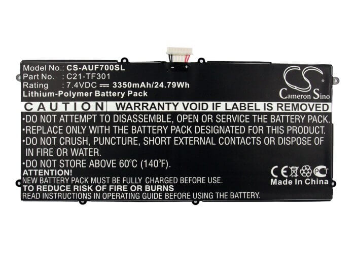 Battery For Asus Ee Pad Tf700, Tf700t, Transformer Tf700 7.4v, 3350mah - 24.79wh Tablet Cameron Sino Technology Limited   