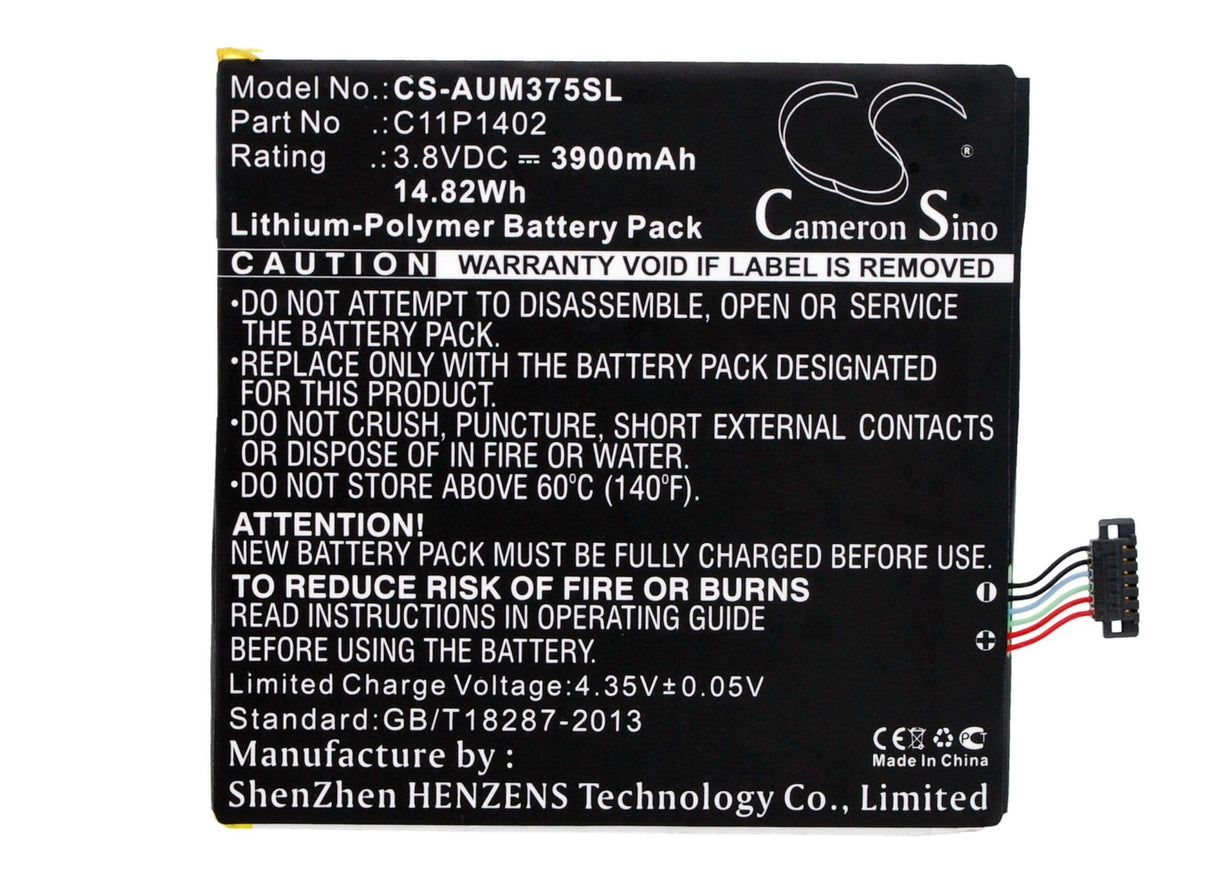 Battery For Asus Fe375cg, Fe375cxg, Padpone 7 K019 3.8v, 3900mah - 14.82wh Tablet Cameron Sino Technology Limited   