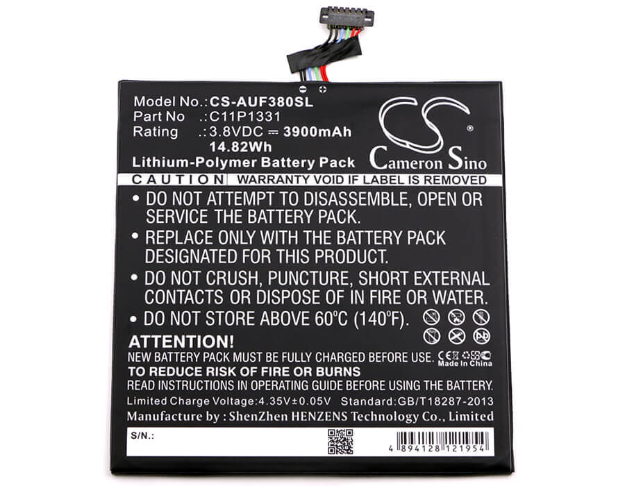 Battery For Asus Fonepad 8 Dual Sim, Fe380cg 3.8v, 3900mah - 14.82wh Tablet Cameron Sino Technology Limited   