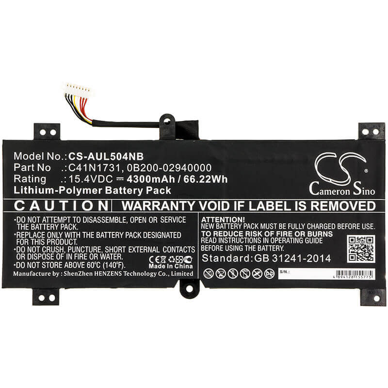 Battery For Asus, G515gv, G515gw, G715gv 15.4v, 4300mah - 66.22wh Notebook, Laptop Cameron Sino Technology Limited   