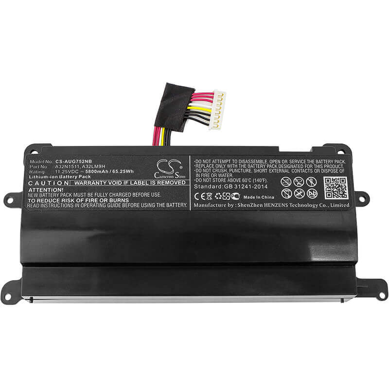 Battery For Asus, G752v, G752vl, G752vl-1a 11.25v, 5800mah - 65.25wh Notebook, Laptop Cameron Sino Technology Limited   