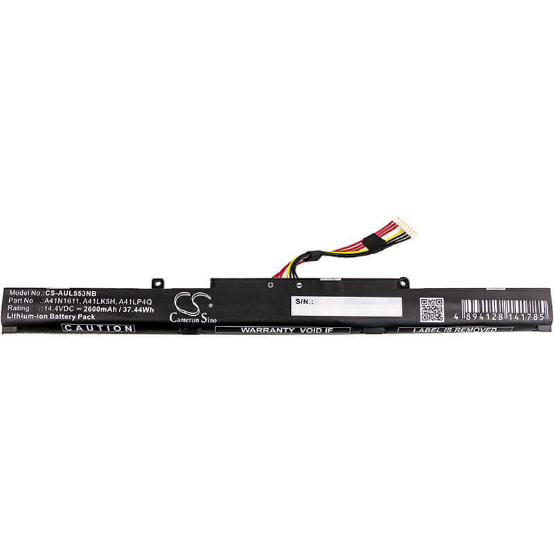 Battery For Asus, Gl553vd, Gl553vd-1a, Gl553vd-1b 14.4v, 2600mah - 37.44wh Notebook, Laptop Cameron Sino Technology Limited   