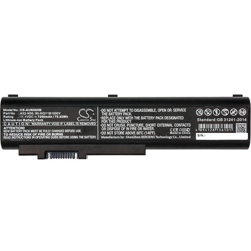 Battery For Asus, N50, N50a, N50e 11.1v, 7200mah - 79.92wh Notebook, Laptop Cameron Sino Technology Limited   