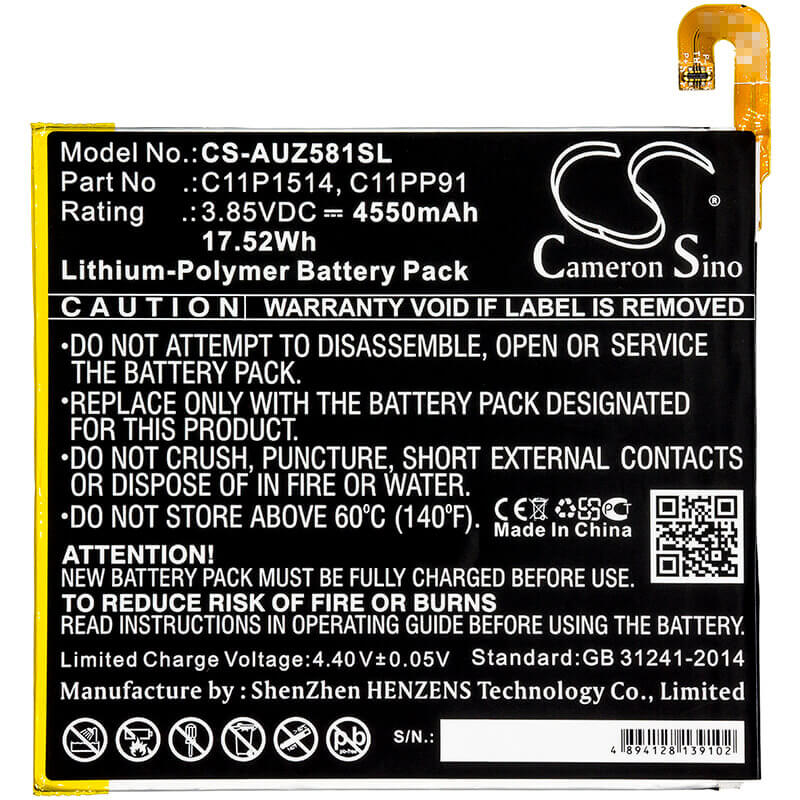 Battery For Asus, P008, Z581kl' Zenpad 3 8.0 3.85v, 4550mah - 17.52wh Tablet Cameron Sino Technology Limited   