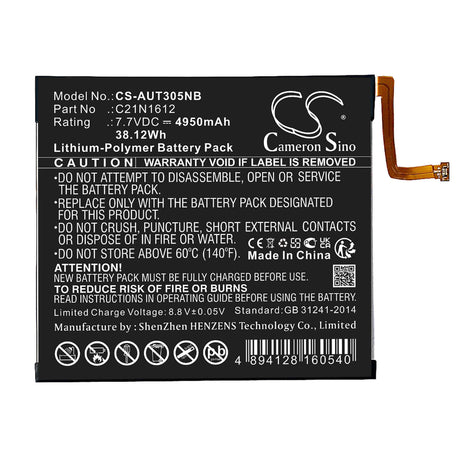 Battery For Asus, T305ca, T305ca-0023g7y30, T305ca-3a 7.7v, 4950mah - 38.12wh Batteries for Electronics Cameron Sino Technology Limited   