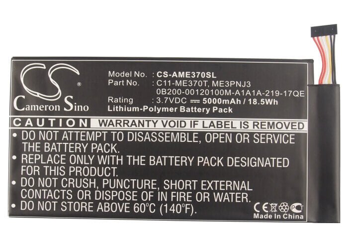 Battery For Asus Transformer Pad, Tf400, Transformer Pad Tf400 3.7v, 5000mah - 18.50wh Tablet Cameron Sino Technology Limited   