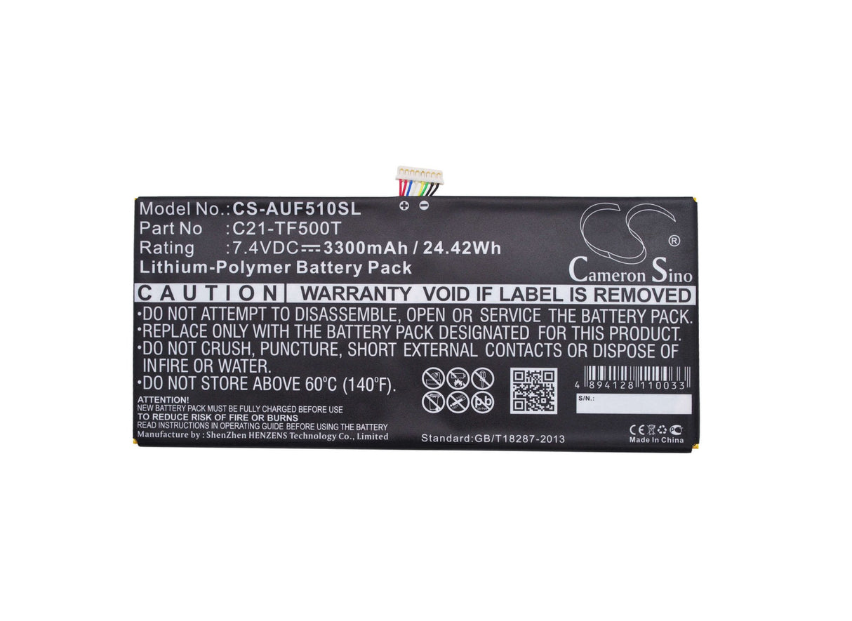 Battery For Asus Transformer Pad Tf500t 7.4v, 3300mah - 24.42wh Tablet Cameron Sino Technology Limited   