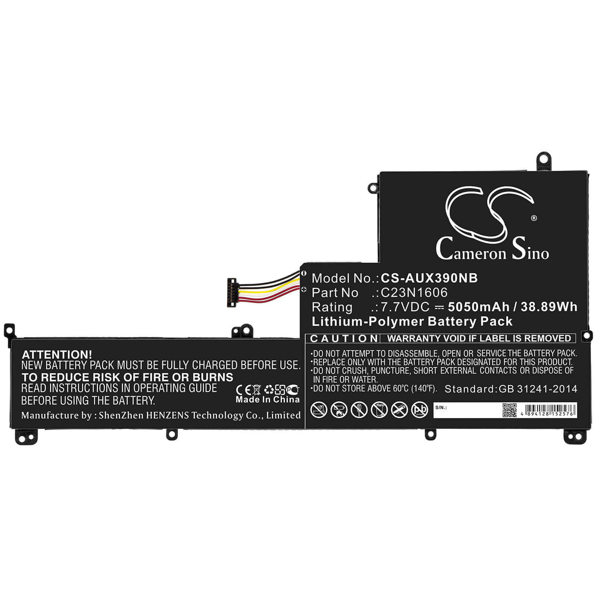 Battery For Asus, Ux390, Ux390u, Ux390ua 7.7v, 5050mah - 38.89wh Notebook, Laptop Cameron Sino Technology Limited   