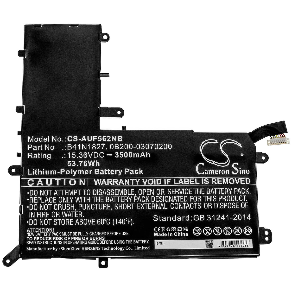 Battery For Asus, Ux562fa, Ux562fa-2g, Ux562fa-2s 15.36v, 3500mah - 53.76wh Notebook, Laptop Cameron Sino Technology Limited   