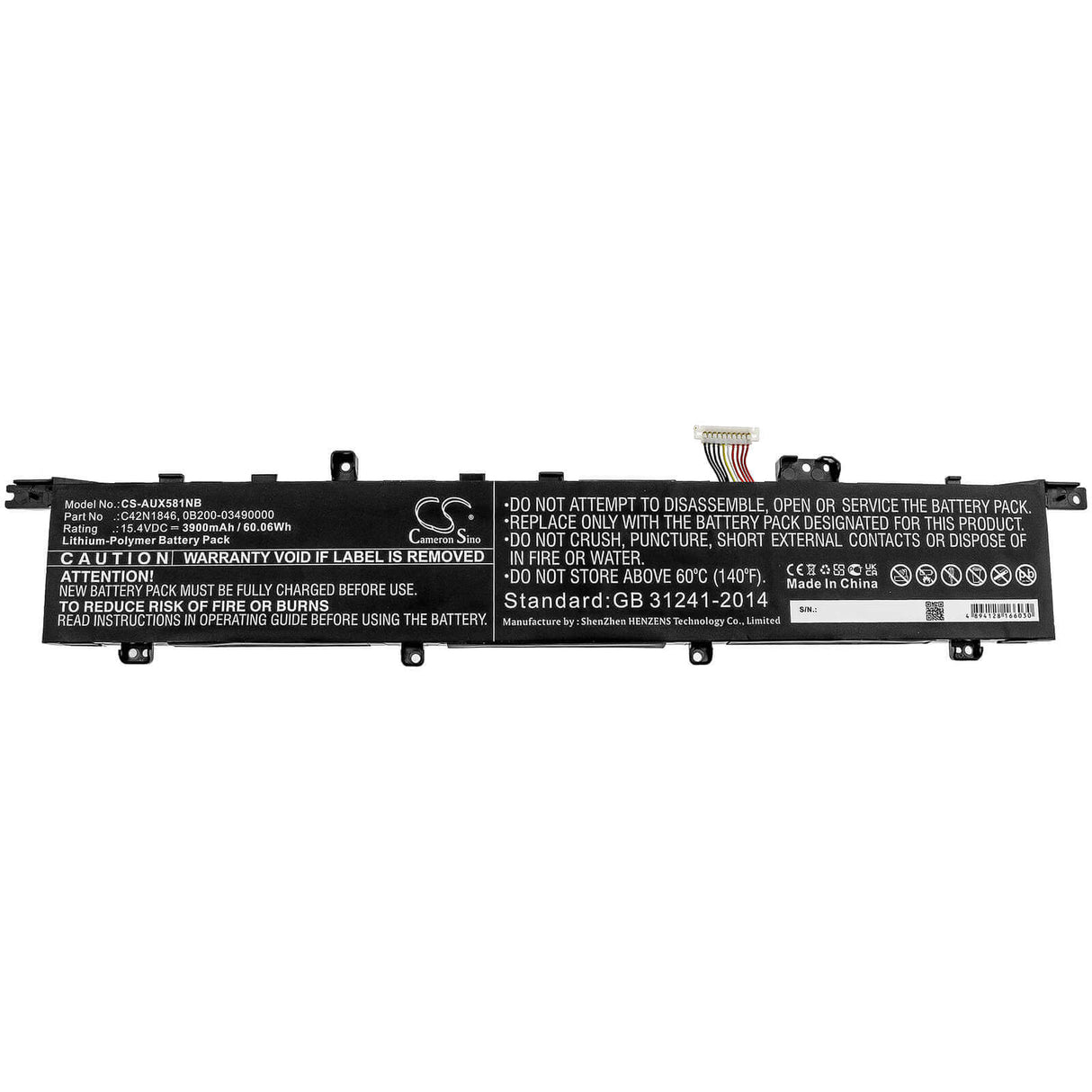 Battery For Asus, Ux581, Ux581gv, Zenbook Duo Pro Ux581gv 15.4v, 3900mah - 60.06wh Notebook, Laptop Cameron Sino Technology Limited   