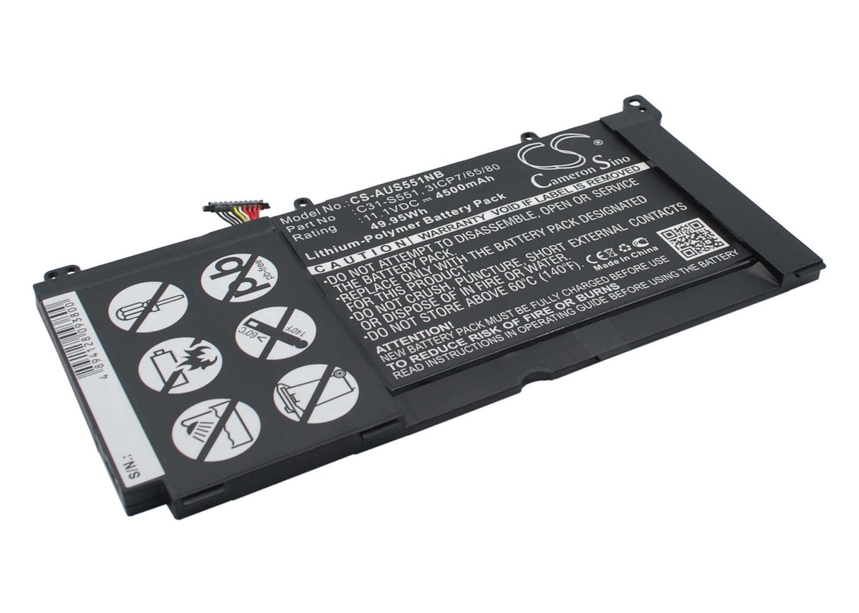 Battery For Asus Vivobook S551l, Vivobook S551la, Vivobook S551lb 11.1v, 4500mah - 49.95wh Notebook, Laptop Cameron Sino Technology Limited   