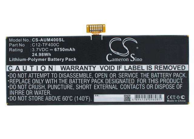 Battery For Asus Vivotab Smart Me400c 3.7v, 6750mah - 24.98wh Tablet Cameron Sino Technology Limited   