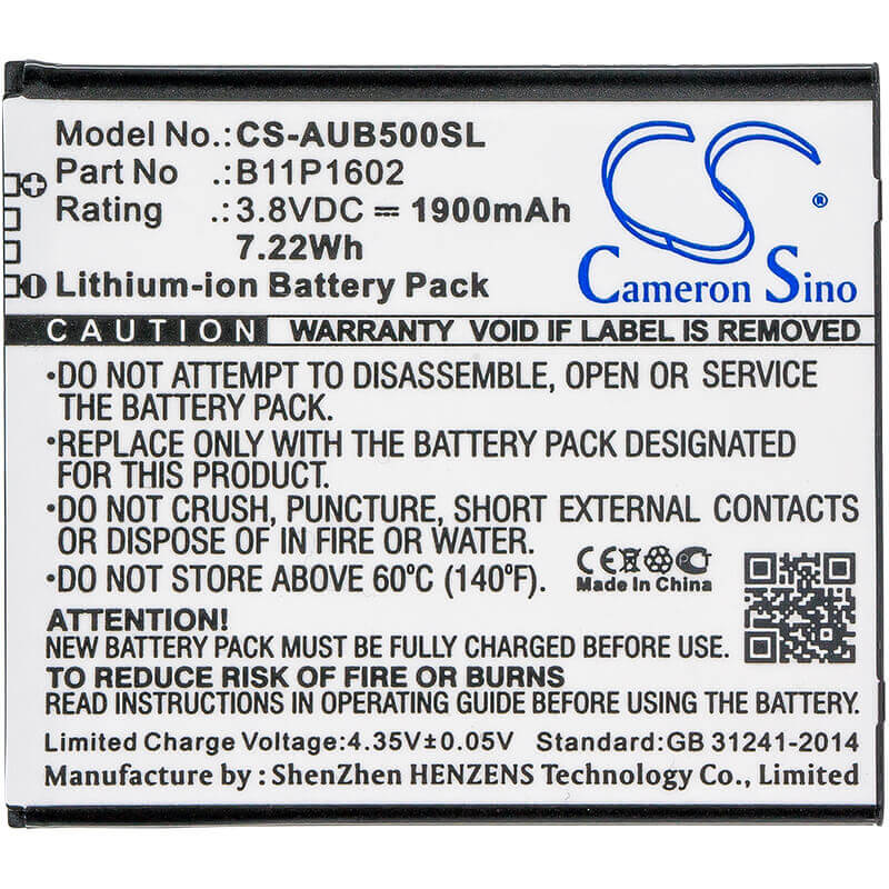 Battery For Asus, X00a, X00ada, Zb500kl 3.8v, 1900mah - 7.22wh Mobile, SmartPhone Cameron Sino Technology Limited   