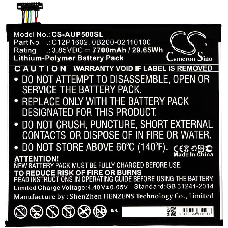 Battery For Asus, Z500kl, Zenpad 3s 10 Lte, Zenpad Z10 3.85v, 7700mah - 29.65wh Tablet Cameron Sino Technology Limited   