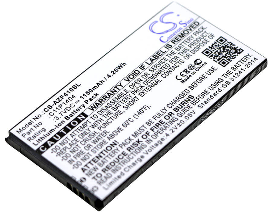 Battery For Asus, Zenfone 4 A400cg, Zenfone 4 Pf400cg 3.7v, 1150mah - 4.26wh Mobile, SmartPhone Cameron Sino Technology Limited   