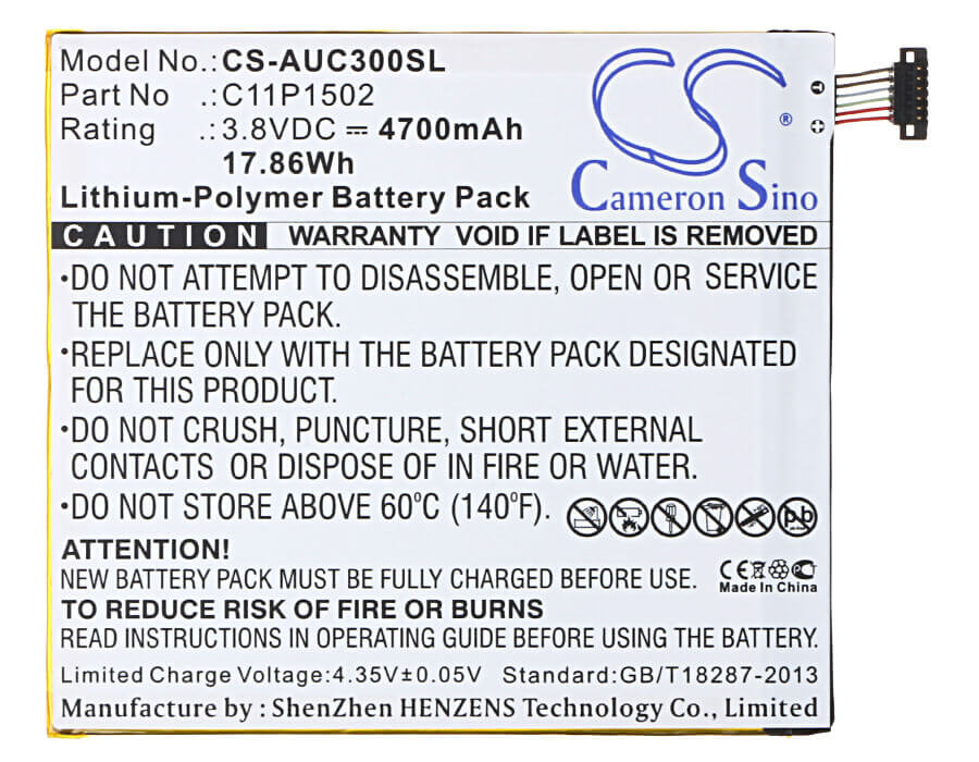 Battery For Asus Zenpad 10, Z300c, P023 3.8v, 4700mah - 17.86wh Tablet Cameron Sino Technology Limited   