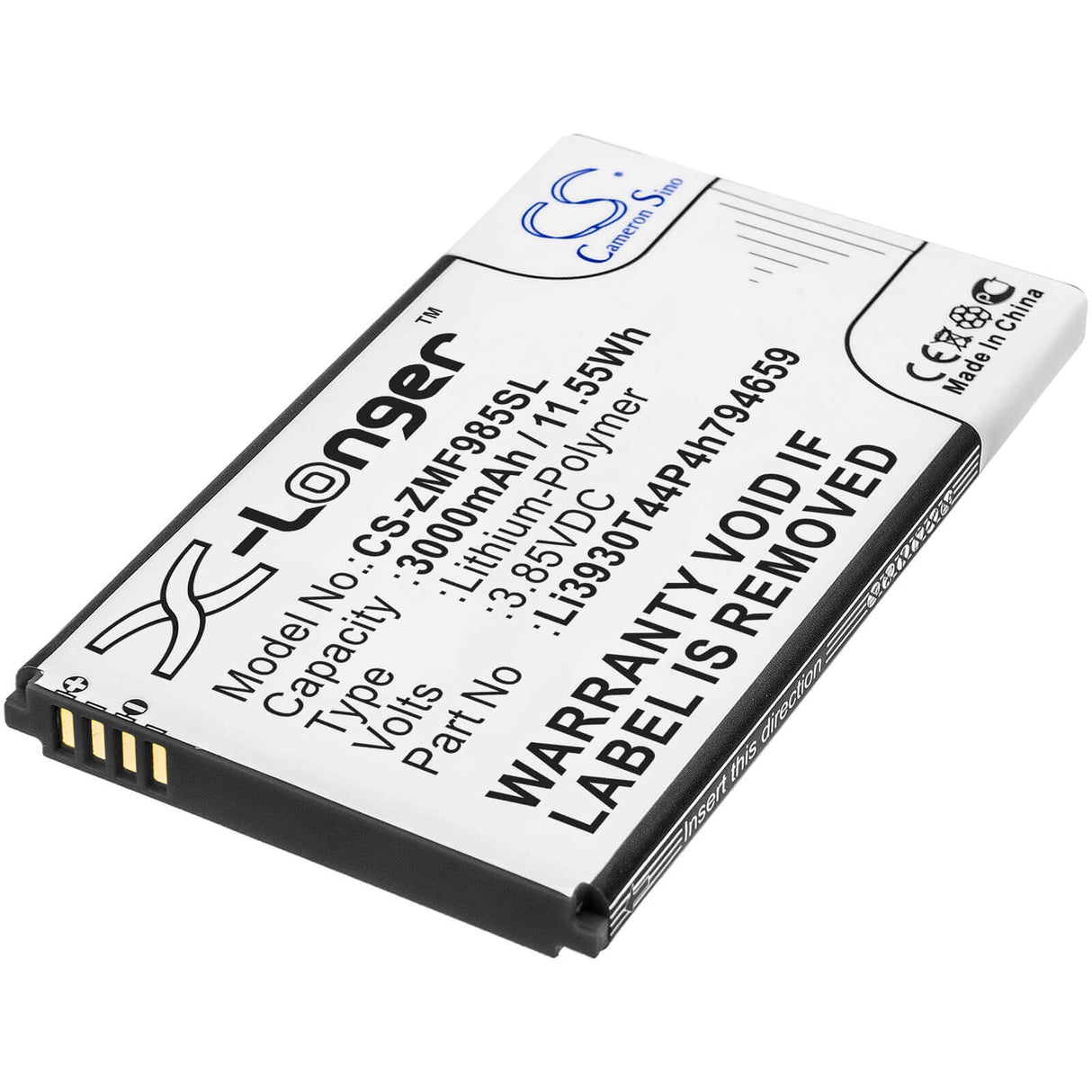 Battery For At&t, Velocity 2, Zte, Mf288 3.85v, 3000mah - 11.55wh Hotspot Cameron Sino Technology Limited   