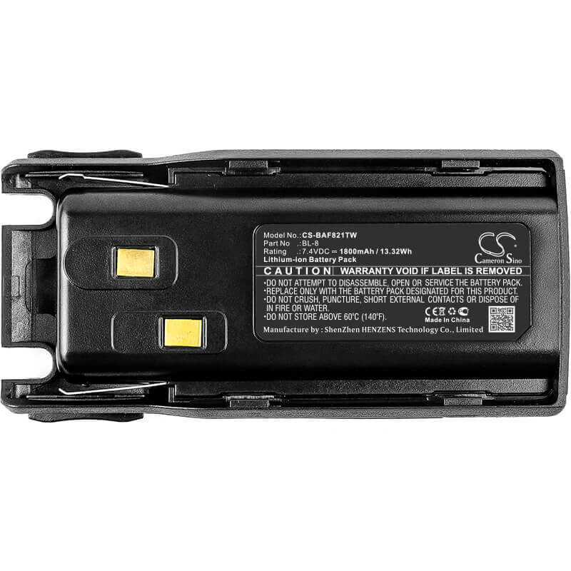 Battery For Baofeng, Uv-82, Uv-82c, Uv-82l 7.4v, 1800mah - 13.32wh Two-Way Radio Cameron Sino Technology Limited   