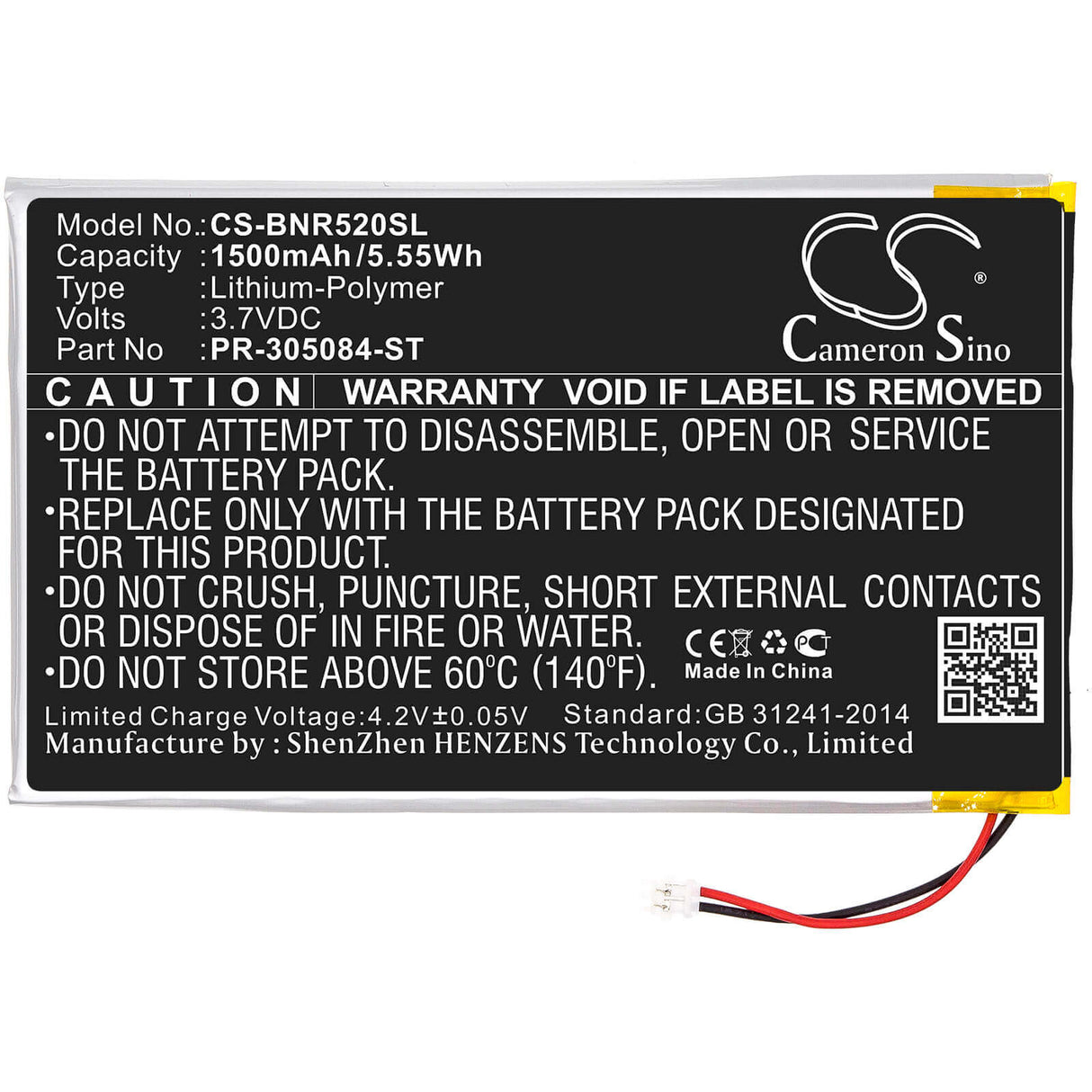 Battery For Barnes & Noble, Bnrv520, Glowlight 3, Glowlight 6 Inches 3.7v, 1500mah - 5.55wh E-book, E-reader Cameron Sino Technology Limited   