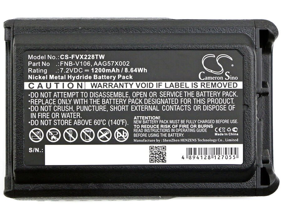 Battery For Bearcom, Bc-95 7.2v, 1200mah - 8.64wh Two-Way Radio Cameron Sino Technology Limited   