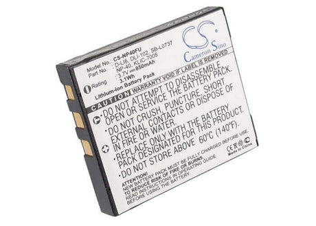 Battery For Benq Dc X600, X600 3.7v, 850mah - 3.15wh Camera Cameron Sino Technology Limited   